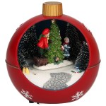Kerstbal met verlichting - rood - Afbeelding 2