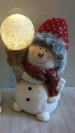 Sneeuwman met ijshoorn - lampje - Afbeelding 2