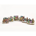 Kerst huis verlicht - blauw/wit kapje