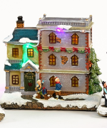 Kerst huis verlicht - rode strikken - Afbeelding 2