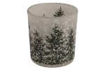Theelichthouder klein - Dennenboom wit