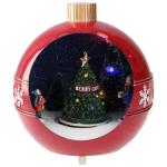 Kerstbal met verlichting - rood