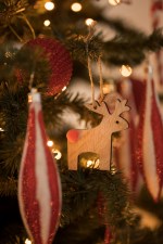 Set Kerstman en rendier hout - Afbeelding 3