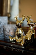 Beeld Eland zittend - goud - Afbeelding 3