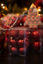 Set Kerstballen donkerrood - 12st - Afbeelding 4