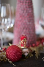 Kerstbal rood - 9 cm - Afbeelding 2