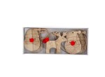 Set Kerstman en rendier hout