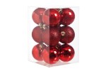 Set Kerstballen rood - 12st